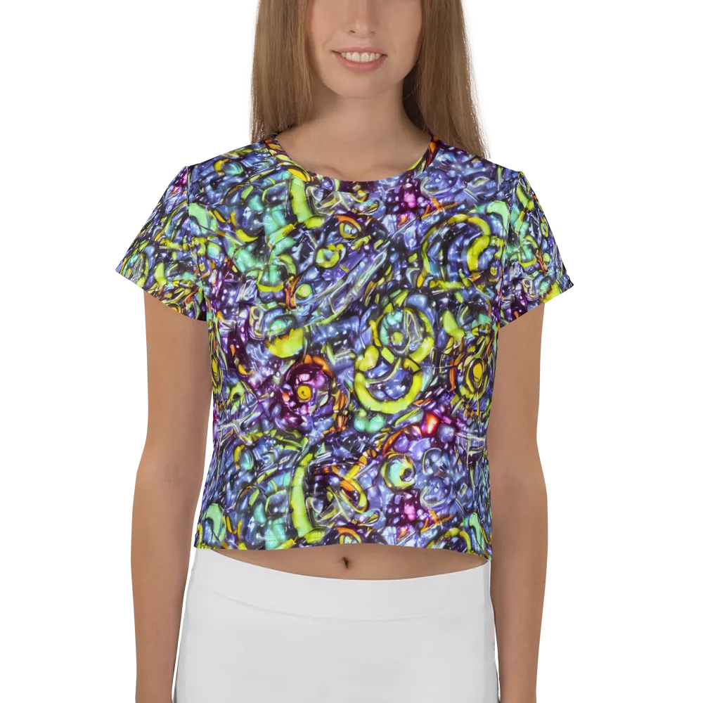 Vivid Whirlpool on Crop Tee — Front