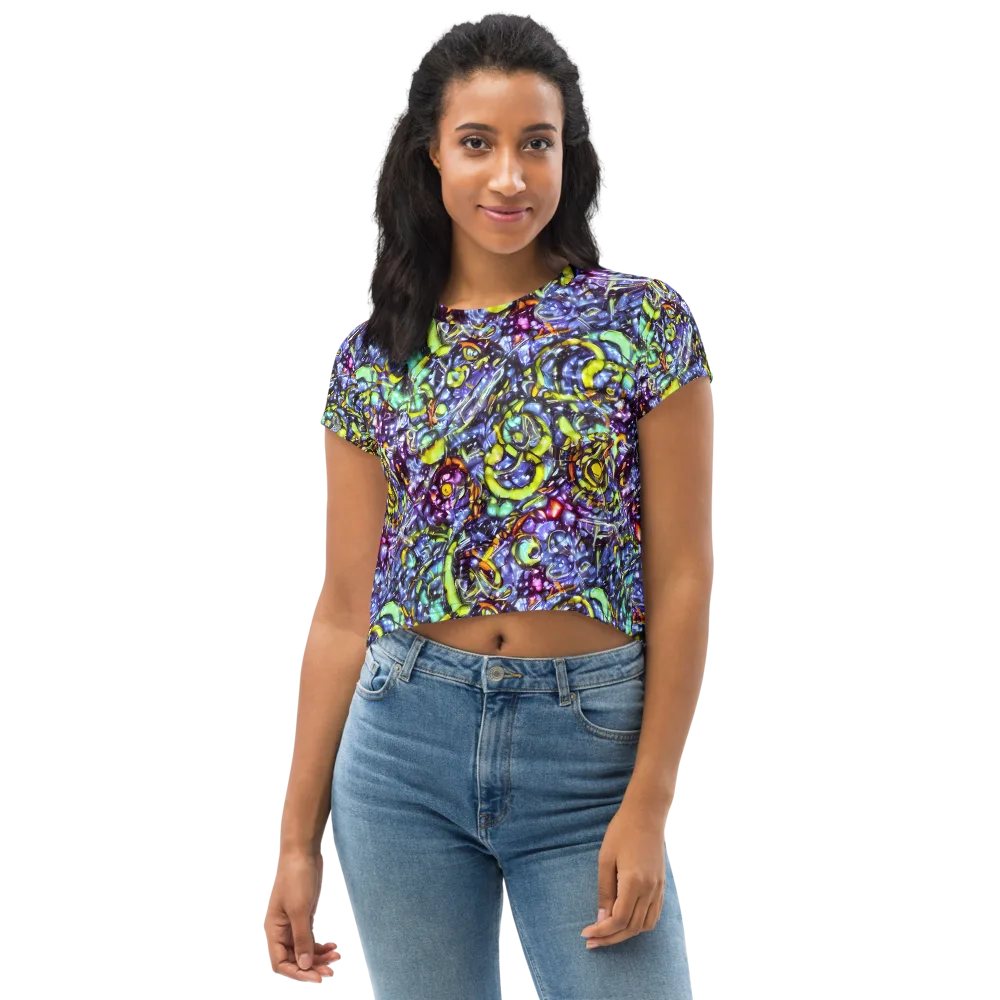 Vivid Whirlpool on Crop Tee — Front