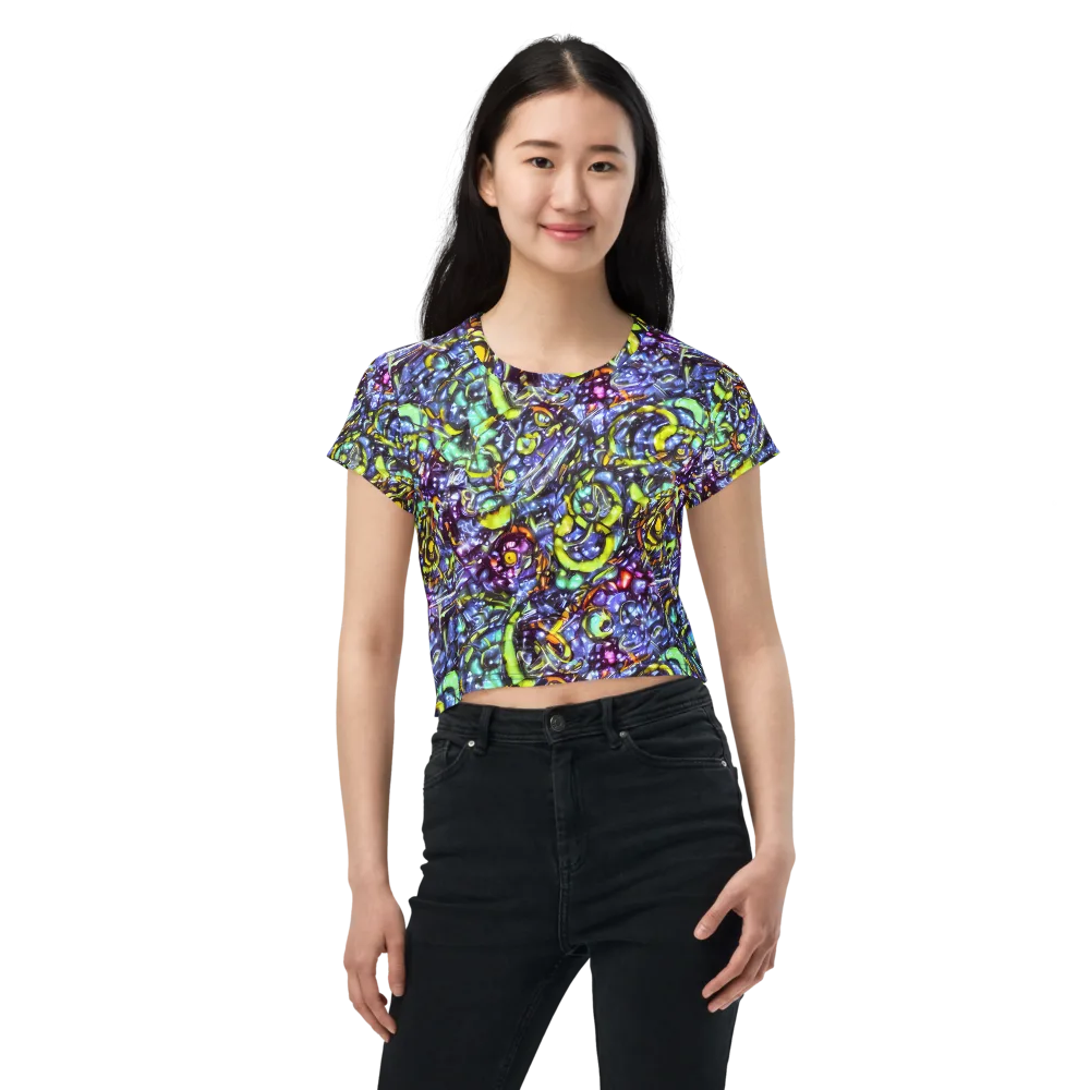 Vivid Whirlpool on Crop Tee — Front