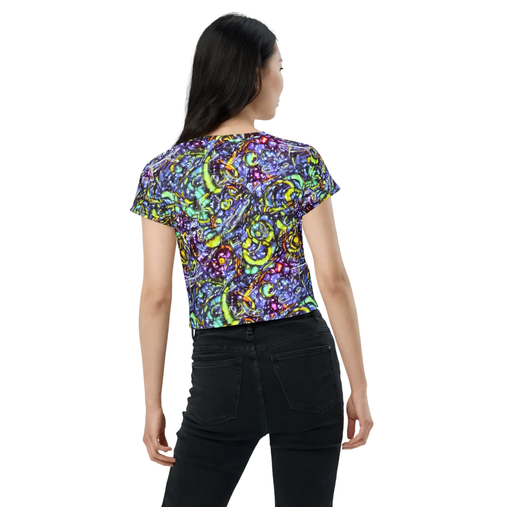 Vivid Whirlpool on Crop Tee — Back
