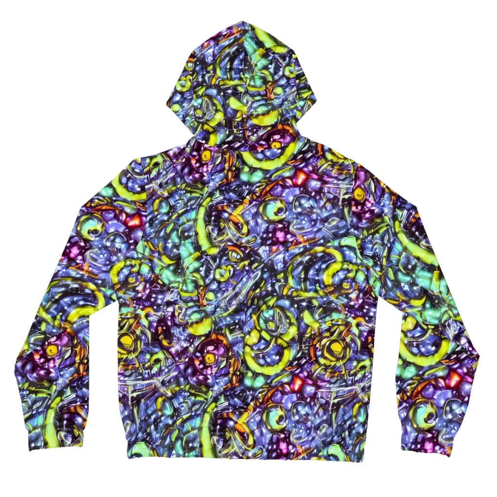Vivid Whirlpool on Women's Full-Zip Hoodie — Back