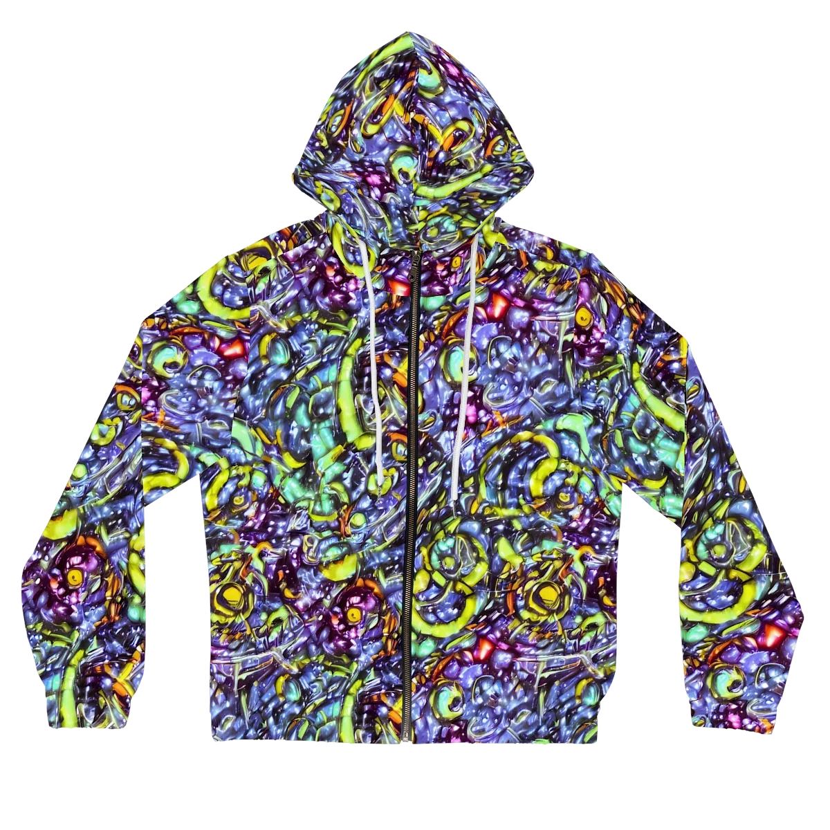 Vivid Whirlpool on Women's Full-Zip Hoodie — Front