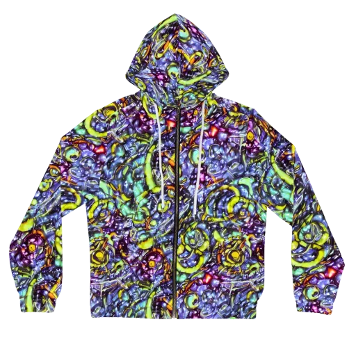 Vivid Whirlpool on a Women's Full-Zip Hoodie
