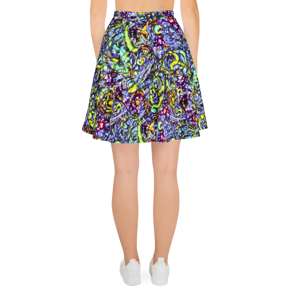 Vivid Whirlpool on Skater Skirt — Back