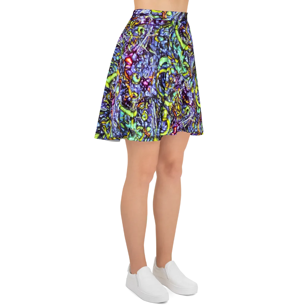 Vivid Whirlpool on Skater Skirt — Right