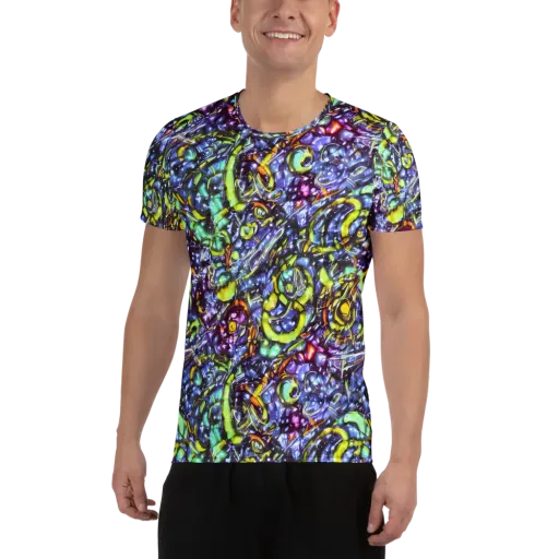 Vivid Whirlpool on a Men's Athletic T-Shirt