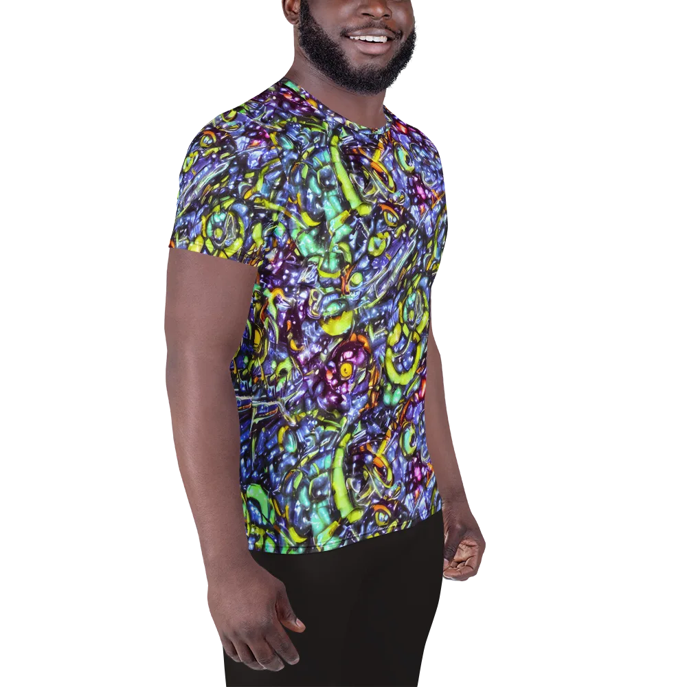 Vivid Whirlpool on Men's Athletic T-Shirt — Right