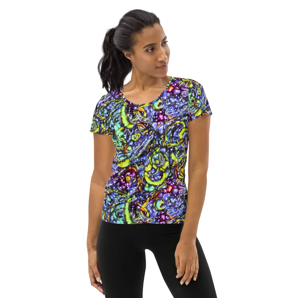 Vivid Whirlpool on Women's Athletic T-Shirt — Front
