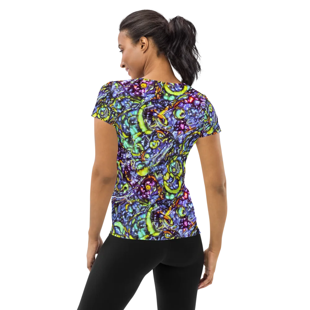 Vivid Whirlpool on Women's Athletic T-Shirt — Back