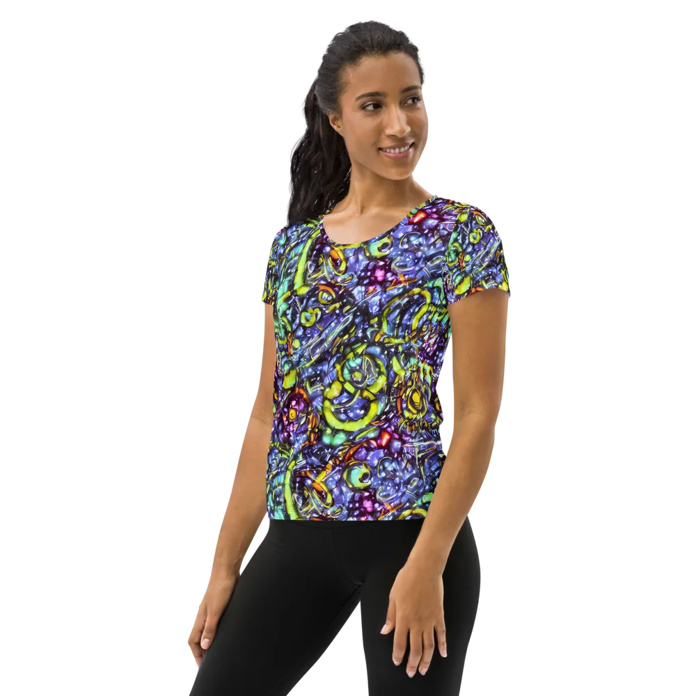 Vivid Whirlpool on Women's Athletic T-Shirt — Left