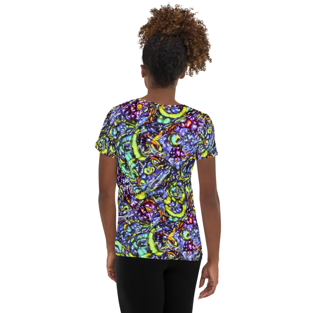 Vivid Whirlpool on Women's Athletic T-Shirt — Back
