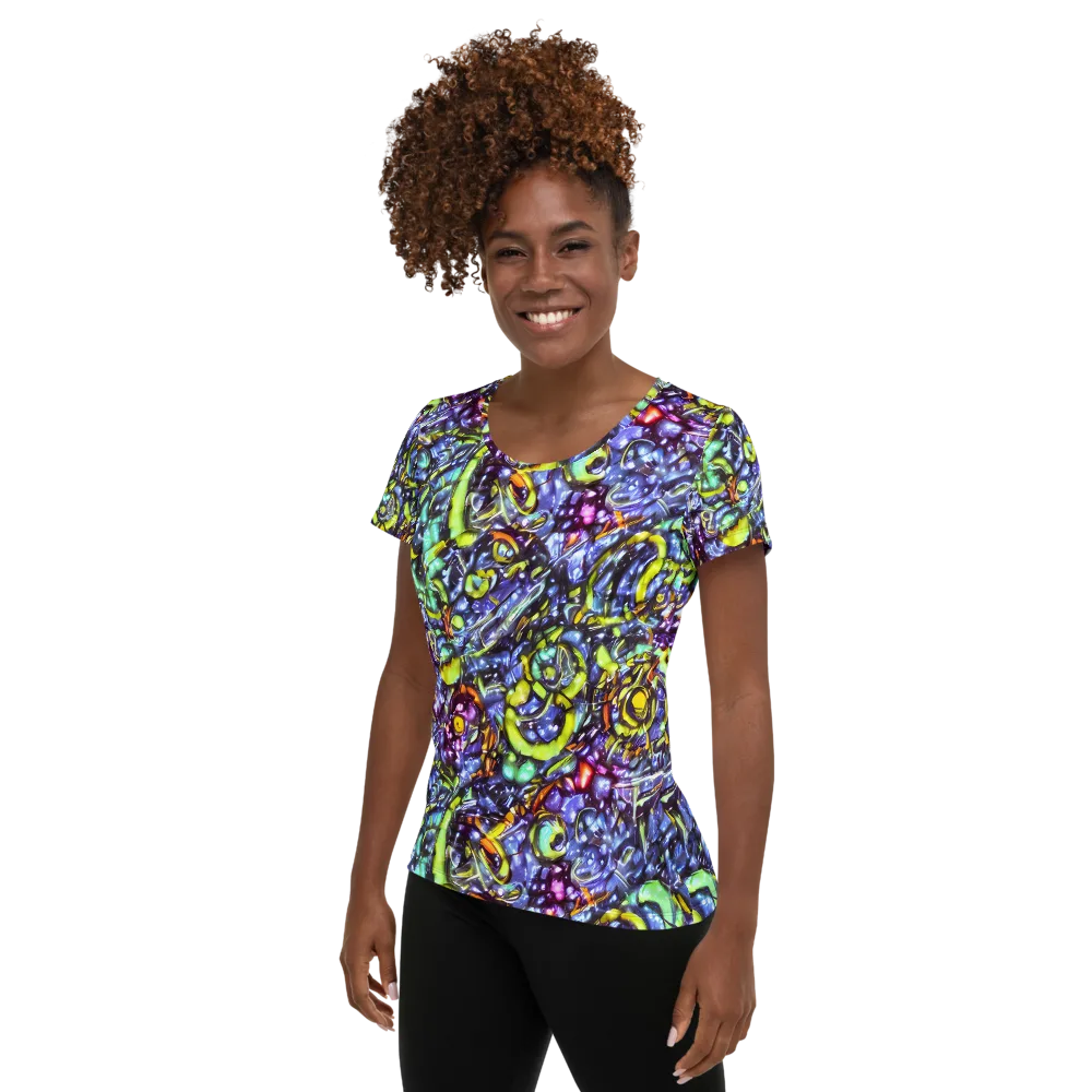 Vivid Whirlpool on Women's Athletic T-Shirt — Left