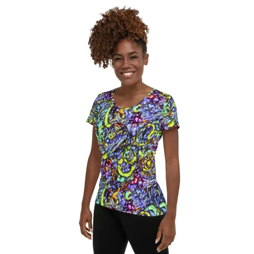 Vivid Whirlpool on a Women's Athletic T-Shirt