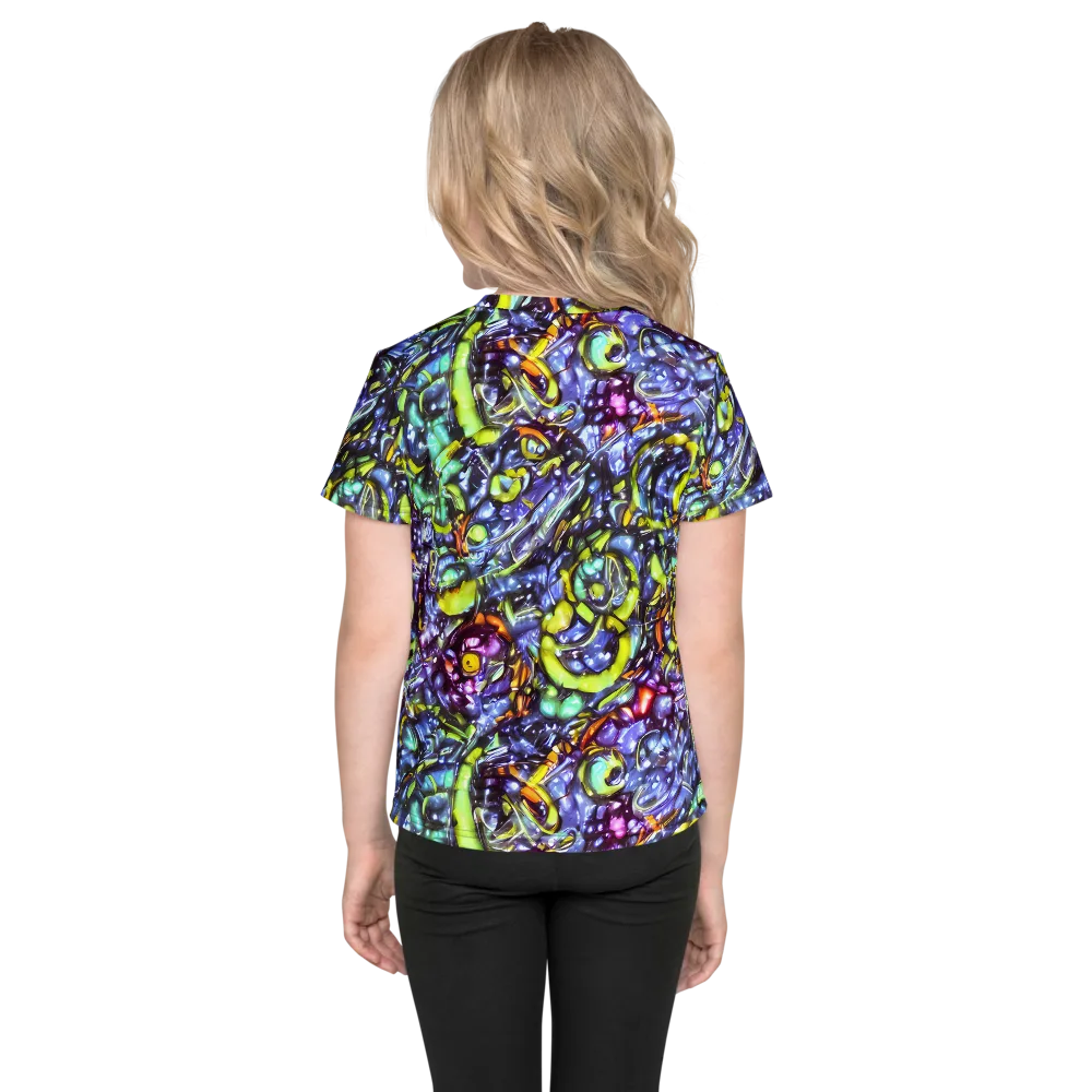 Vivid Whirlpool on Kids Crew Neck T-Shirt — Back