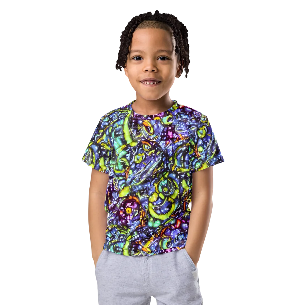 Vivid Whirlpool on Kids Crew Neck T-Shirt — Front