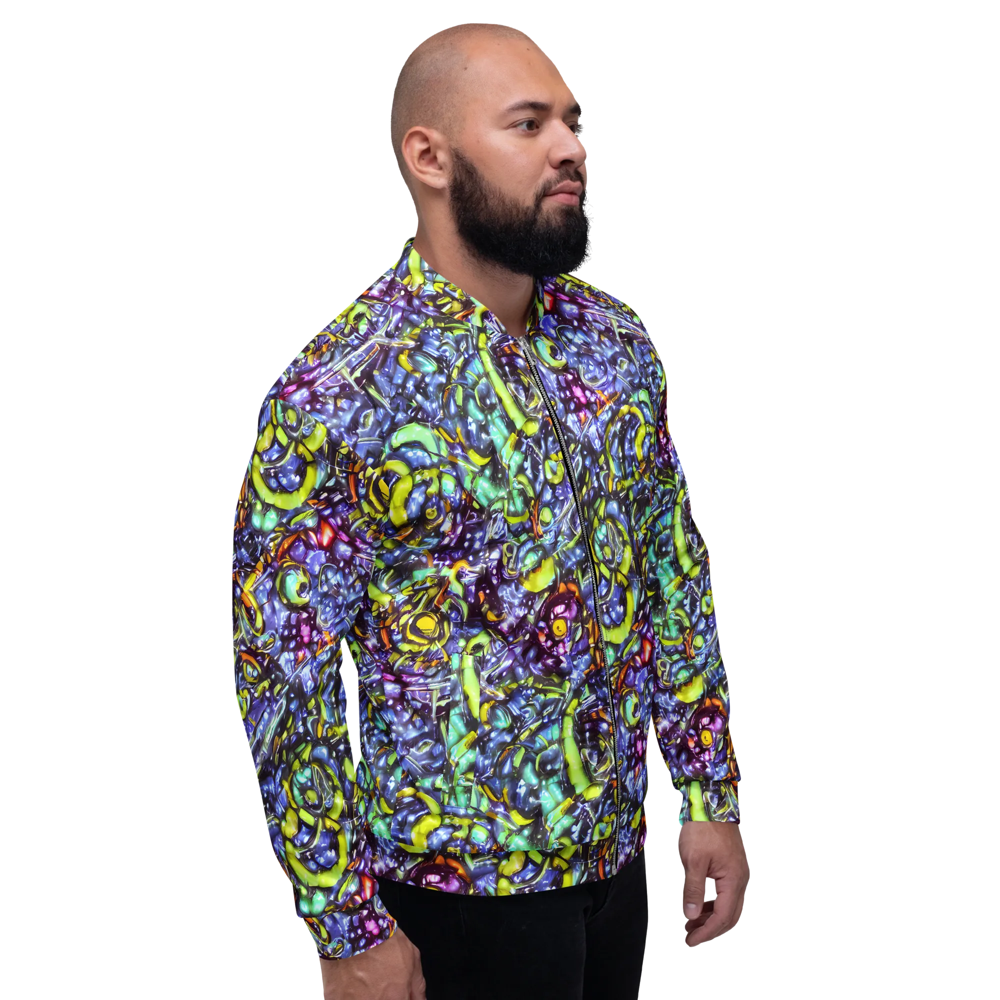 Vivid Whirlpool on Bomber Jacket — Right