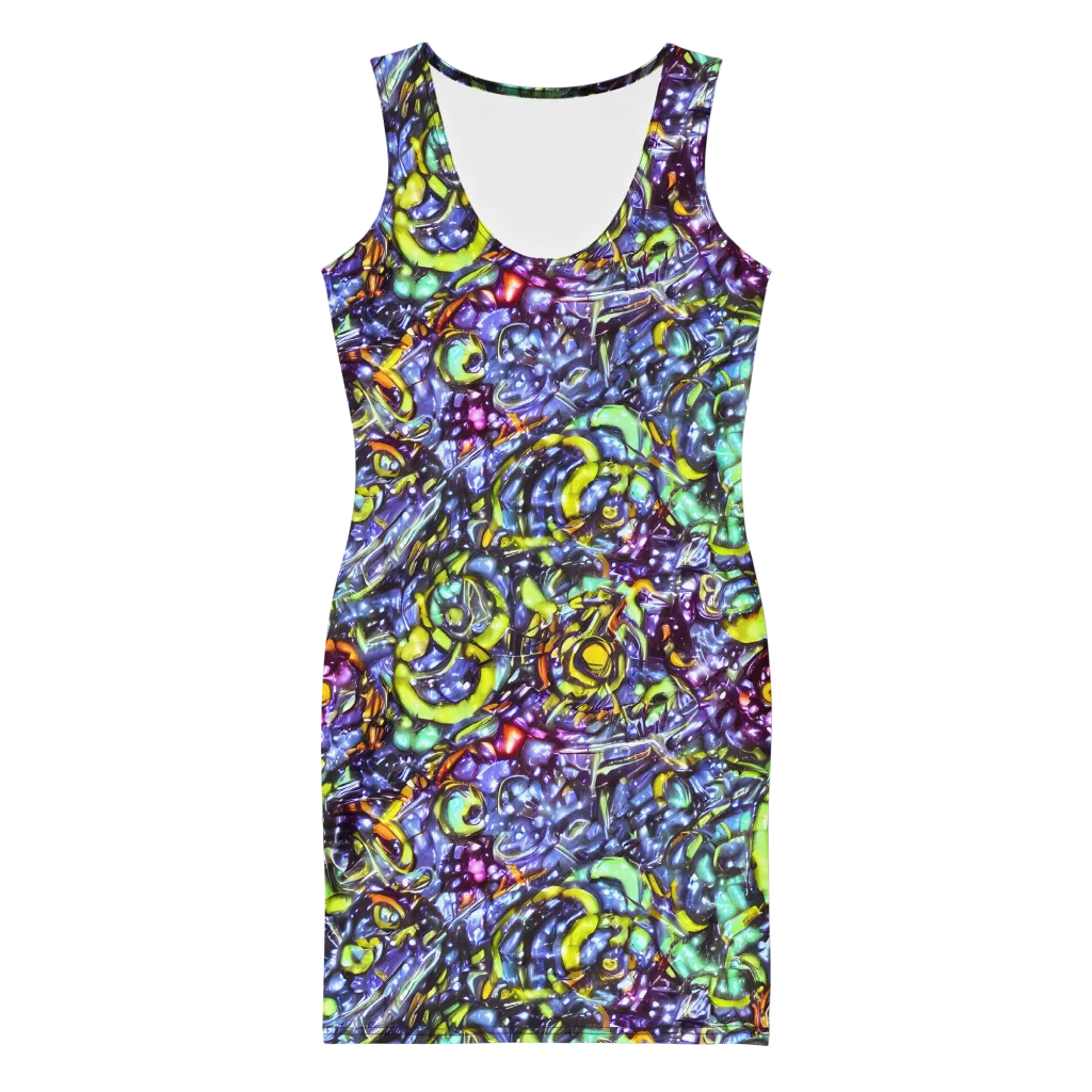 Vivid Whirlpool on Bodycon Dress — Front