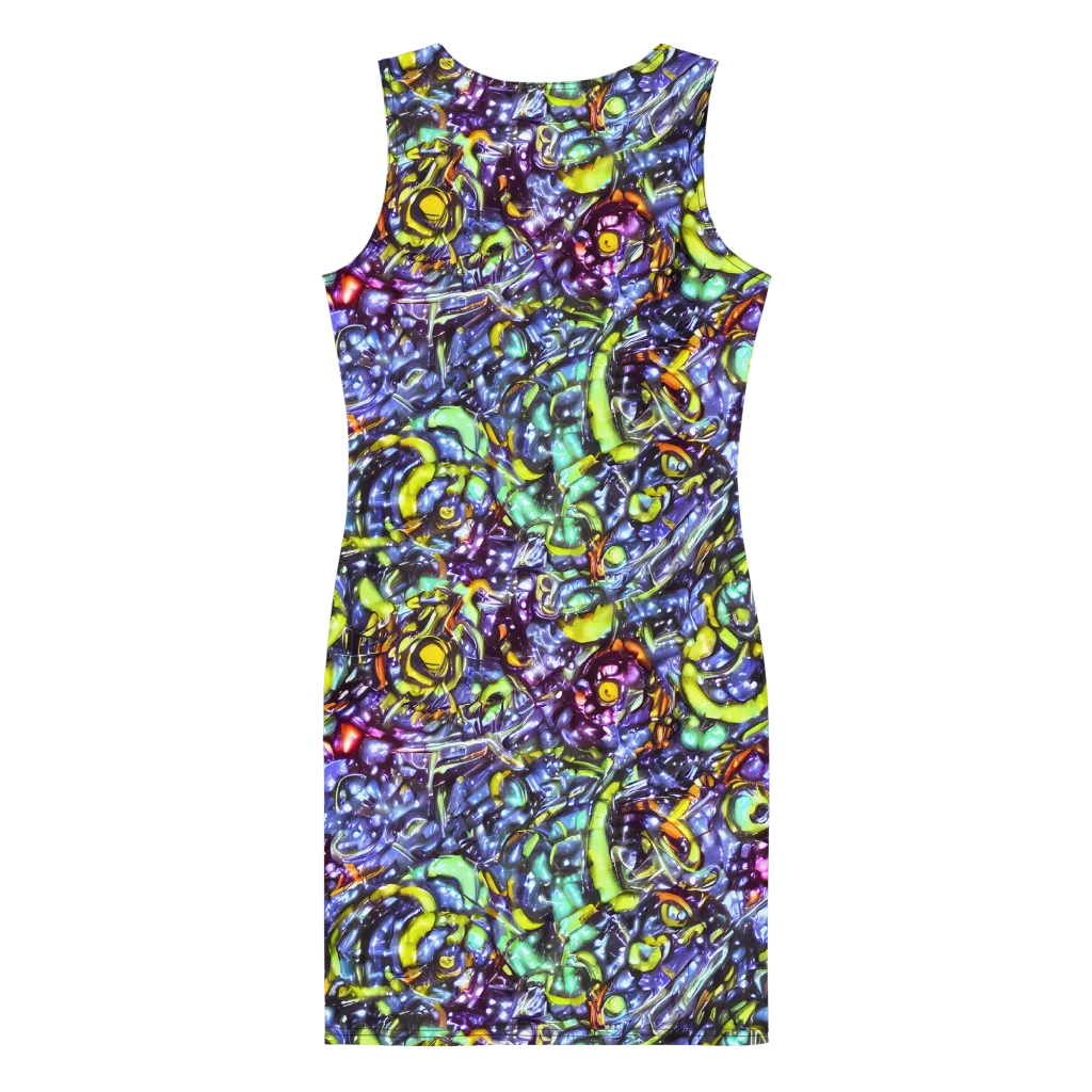 Vivid Whirlpool on Bodycon Dress — Back