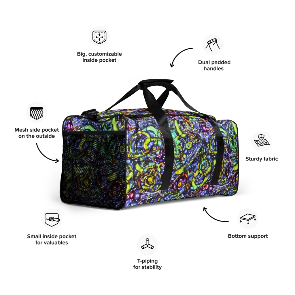 Vivid Whirlpool on Duffle Bag — Right Front