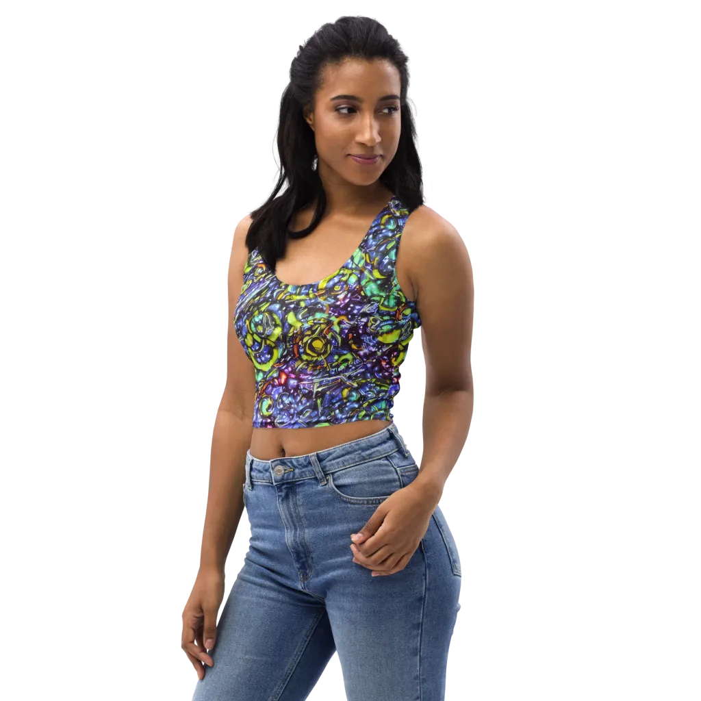 Vivid Whirlpool on Crop Top — Left Front