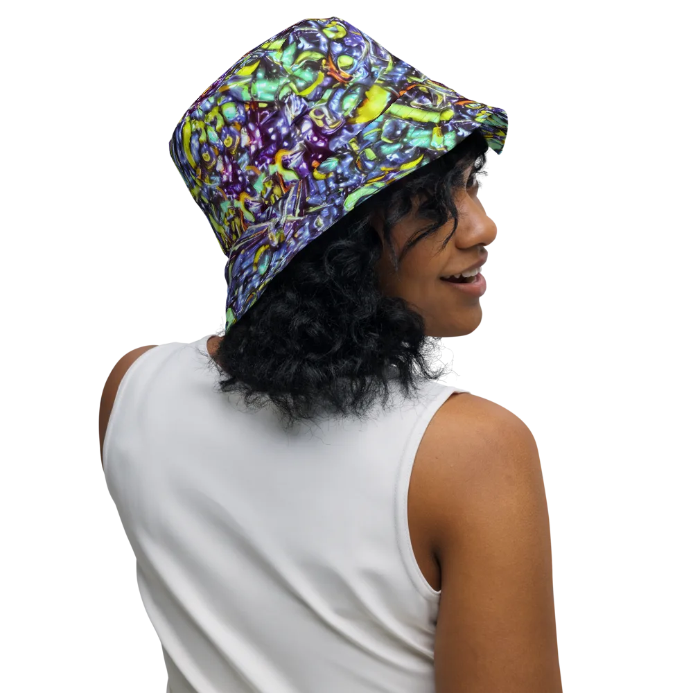 Vivid Whirlpool on Reversible Bucket Hat — Right Outside