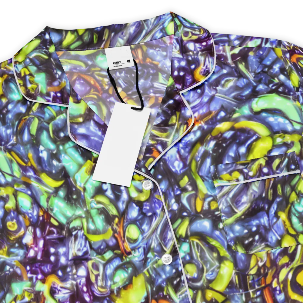 Vivid Whirlpool on Women's Short Sleeve Pajama Top — Product details