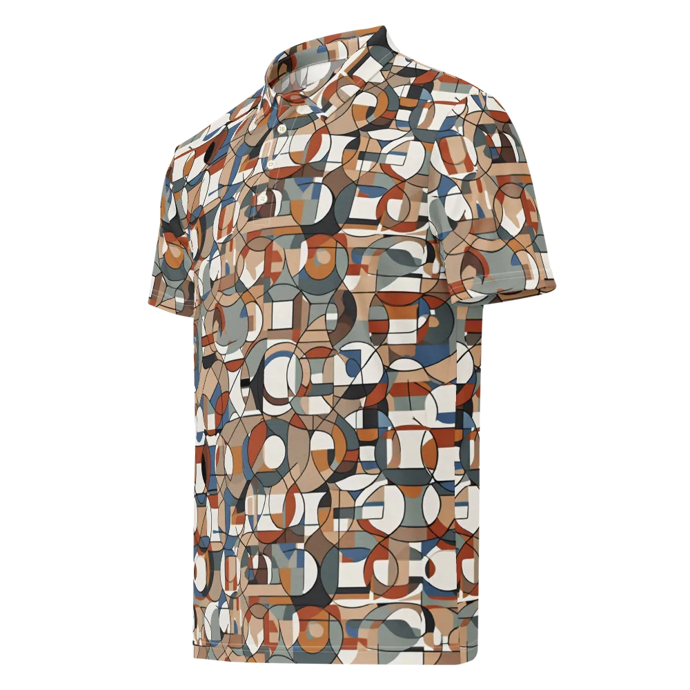 Contour Mosaic on Men's Slim Fit Polo Shirt — Left Front