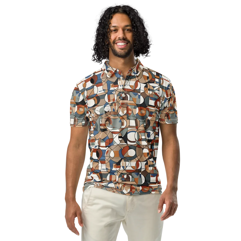 Contour Mosaic on Men's Slim Fit Polo Shirt — Front