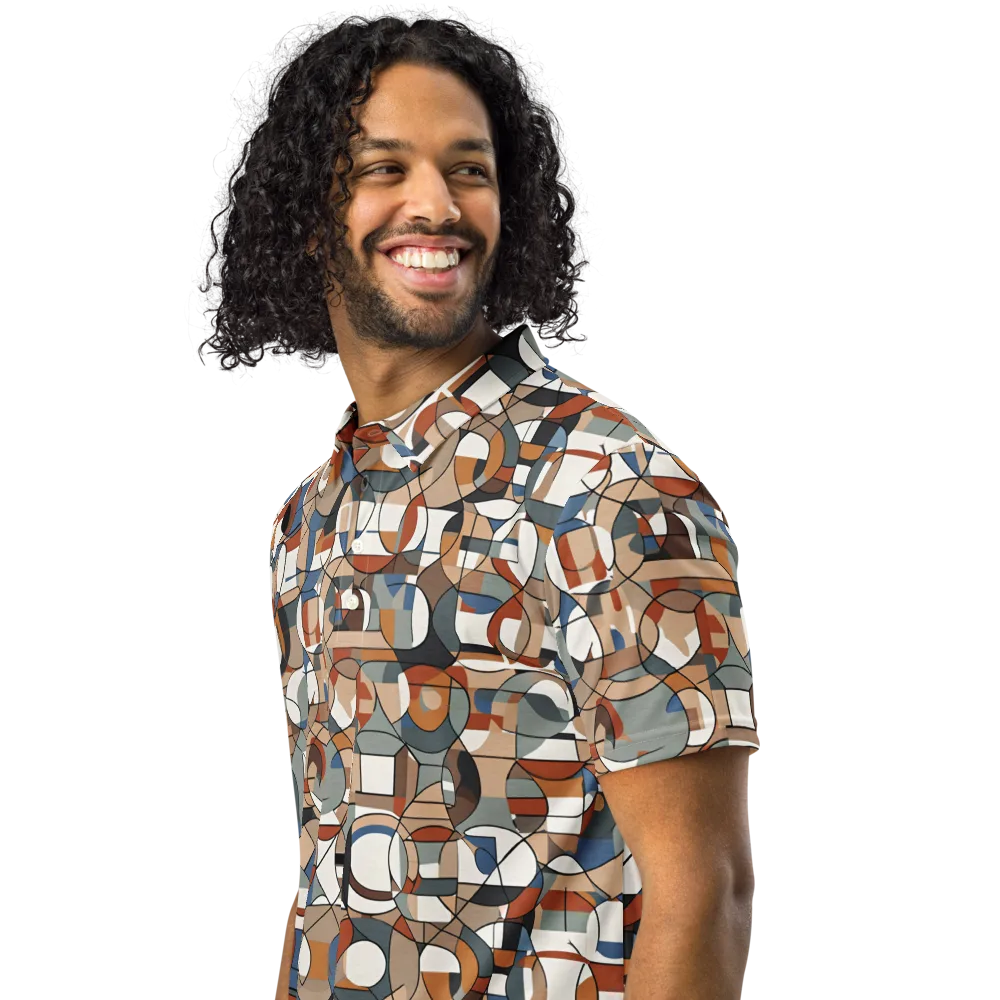 Contour Mosaic on Men's Slim Fit Polo Shirt — Left Front