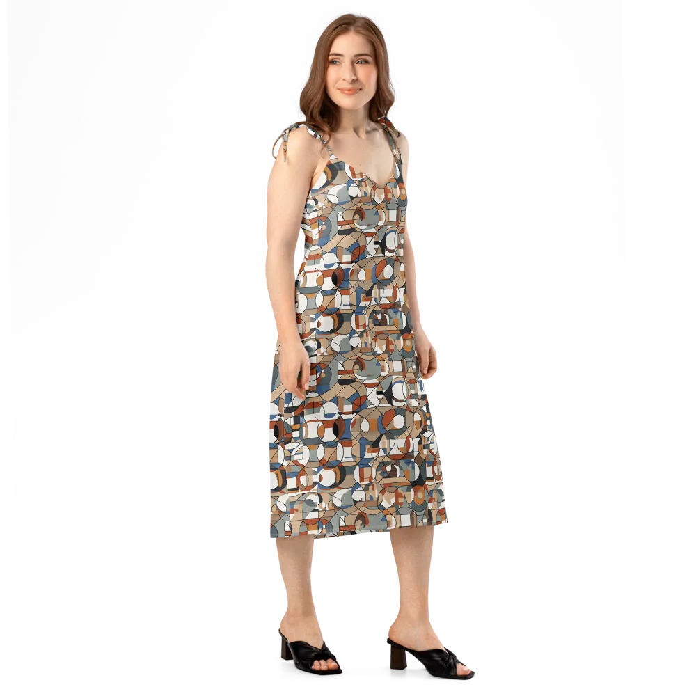 Contour Mosaic on Slip Dress — Right Front