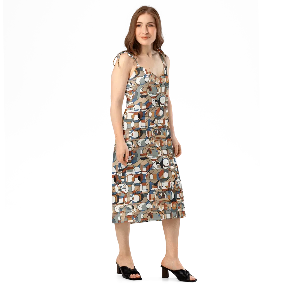 Contour Mosaic on Slip Dress — Right Front