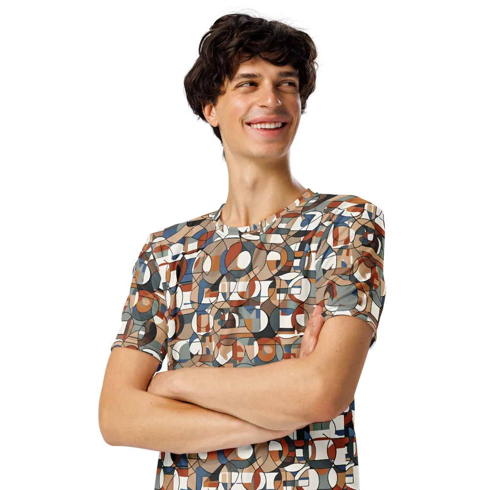 Contour Mosaic on Men's Crew Neck T-Shirt — Left Front
