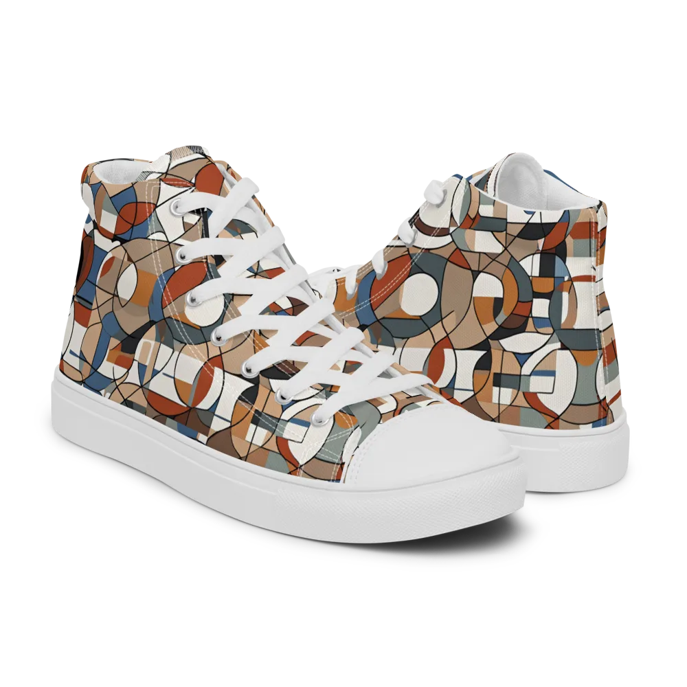 Contour Mosaic on Men's High Top Canvas Shoes — Right