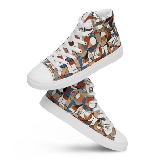 Contour Mosaic on a Men's High Top Canvas Shoes