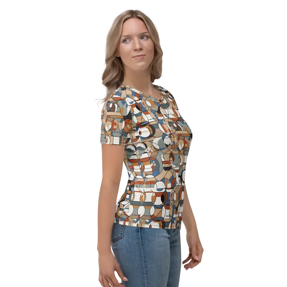 Contour Mosaic on Women's Crew Neck T-Shirt — Right