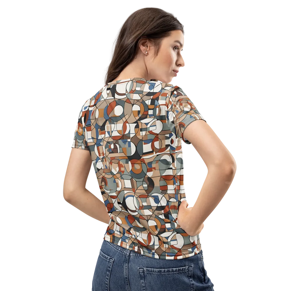 Contour Mosaic on Women's Crew Neck T-Shirt — Back