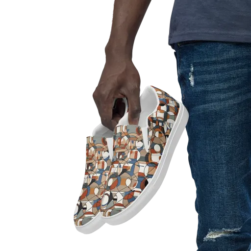 Contour Mosaic on a Men's Slip-On Canvas Shoes