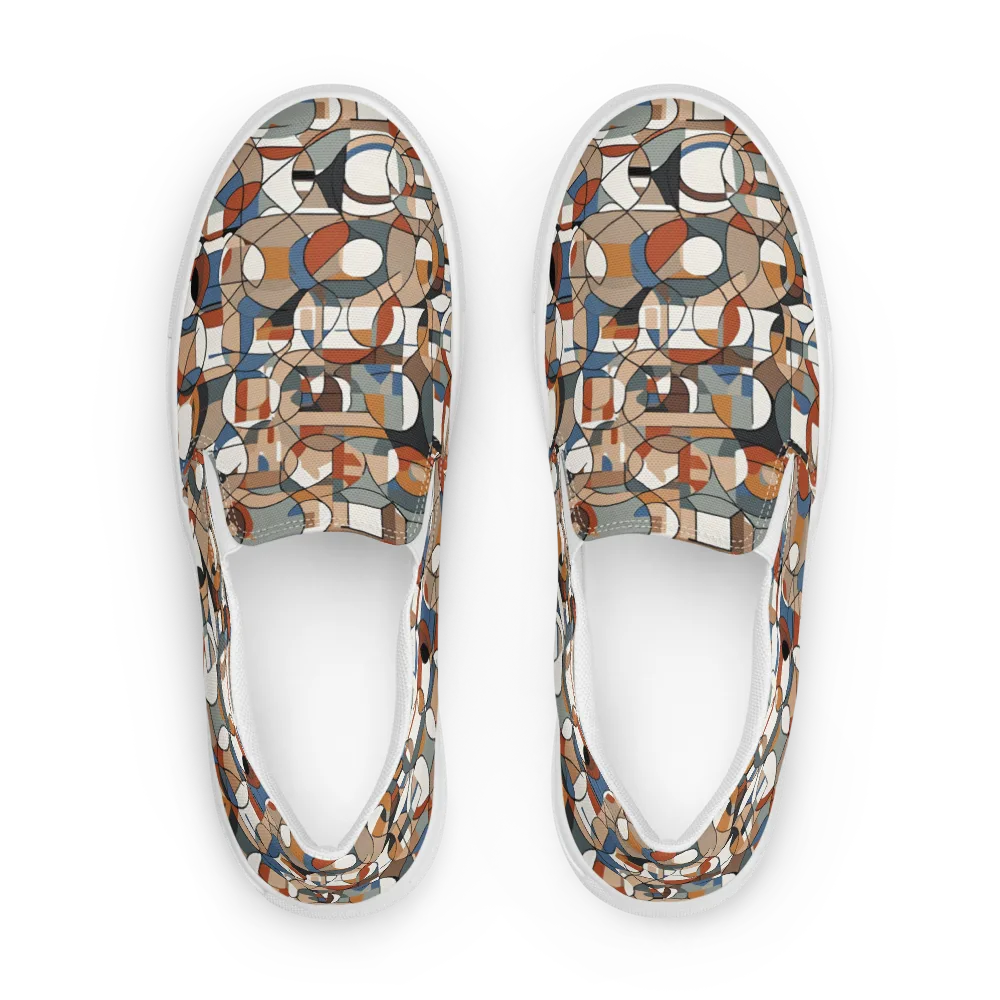 Contour Mosaic on Women's Slip-On Canvas Shoes — Front