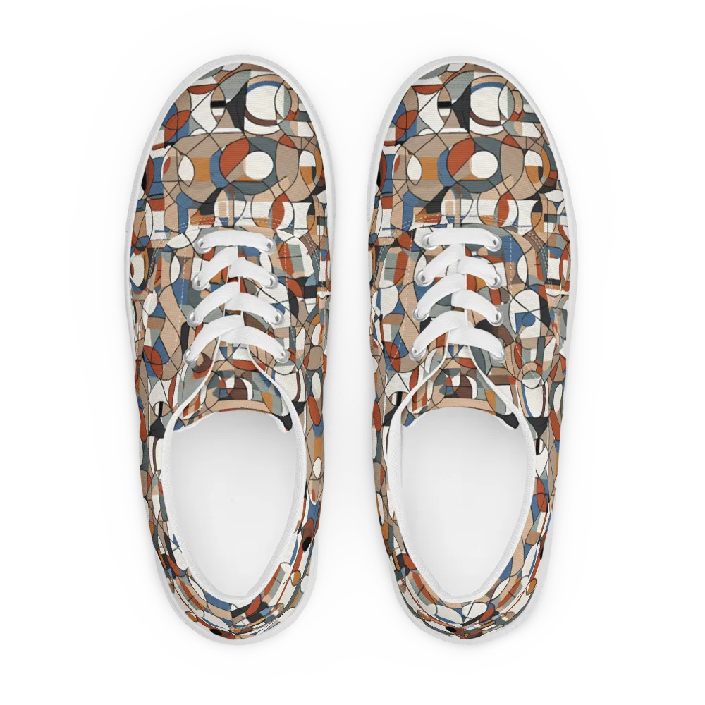 Contour Mosaic on Men's Lace-Up Canvas Shoes — Front