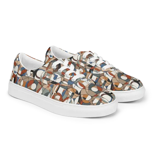 Contour Mosaic on a Men's Lace-Up Canvas Shoes