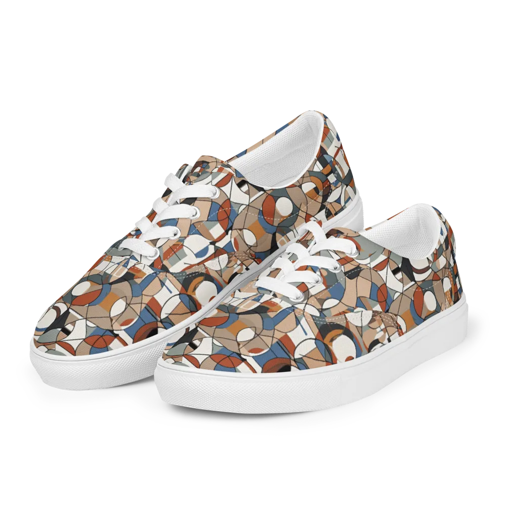 Contour Mosaic on Men's Lace-Up Canvas Shoes — Left Front