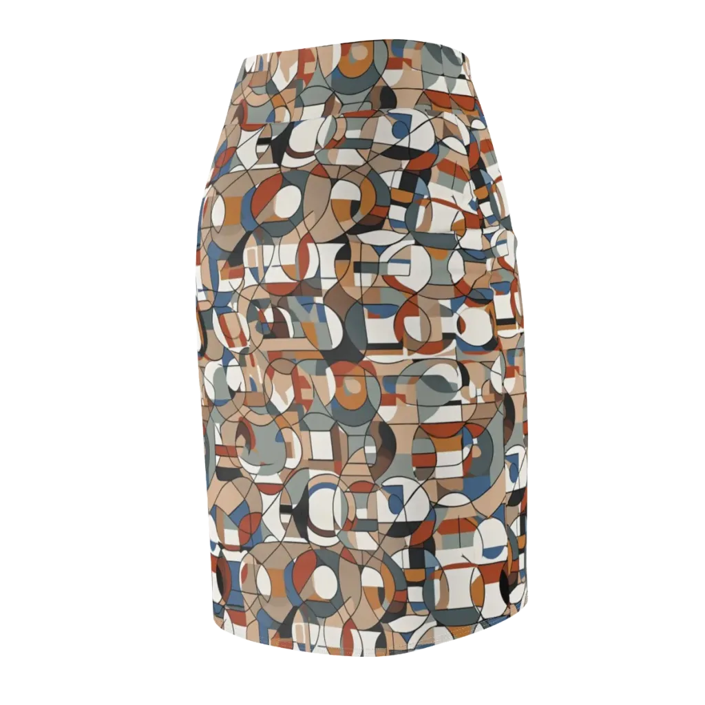 Contour Mosaic on Pencil Skirt — Back Side