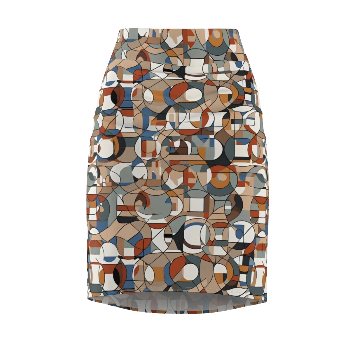 Contour Mosaic on Pencil Skirt — Front