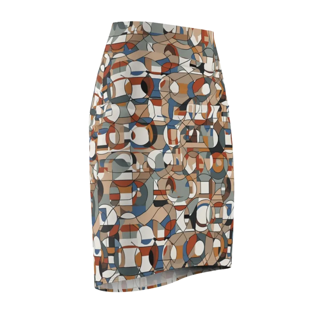 Contour Mosaic on Pencil Skirt — Front Side