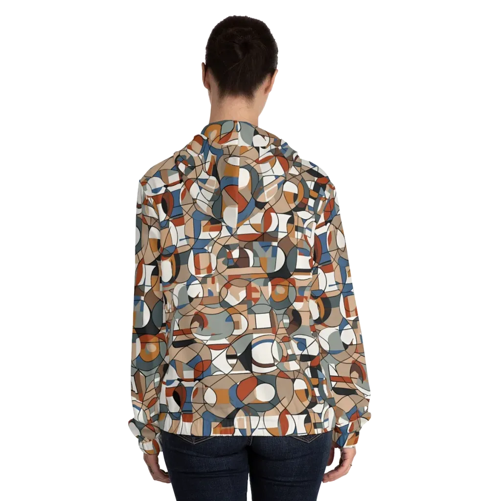 Contour Mosaic on Women's Full-Zip Hoodie — Back On Person