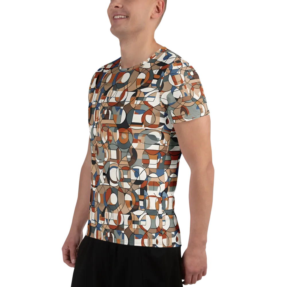 Contour Mosaic on Men's Athletic T-Shirt — Left