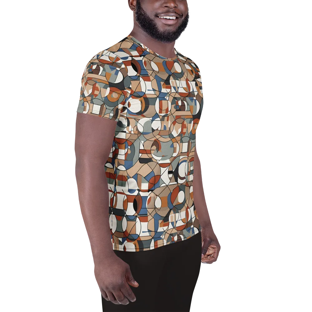 Contour Mosaic on Men's Athletic T-Shirt — Right