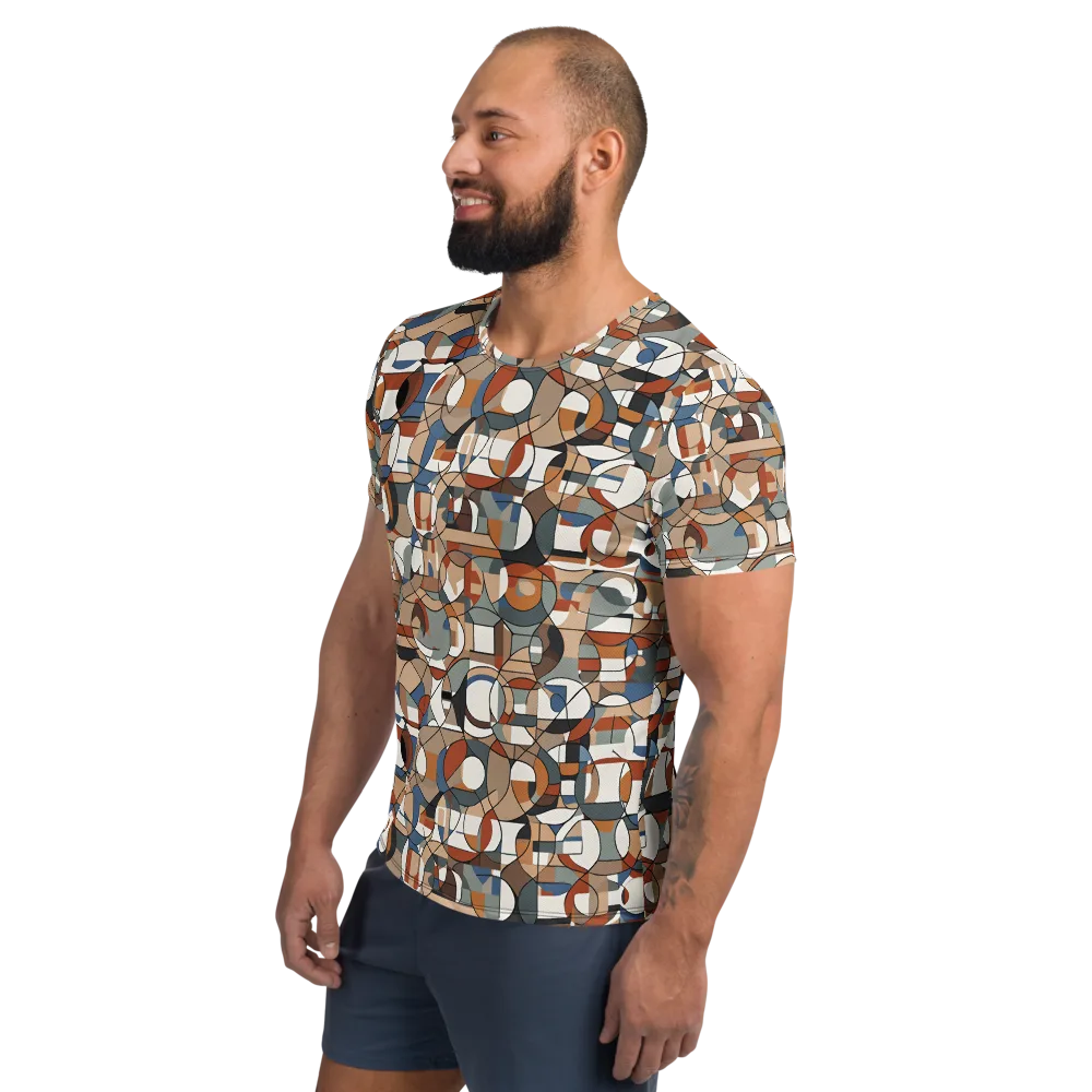Contour Mosaic on Men's Athletic T-Shirt — Left