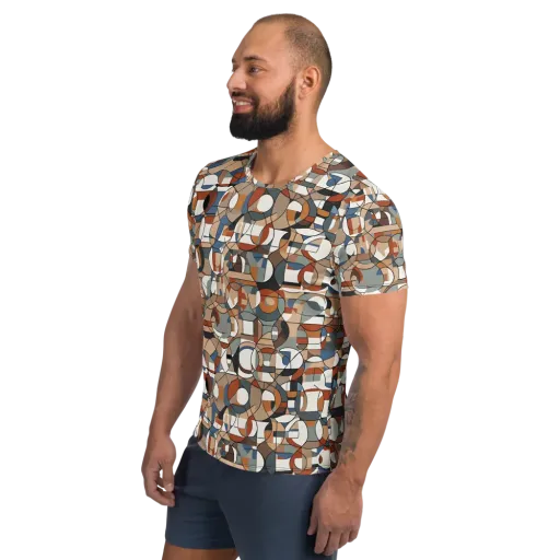Contour Mosaic on a Men's Athletic T-Shirt