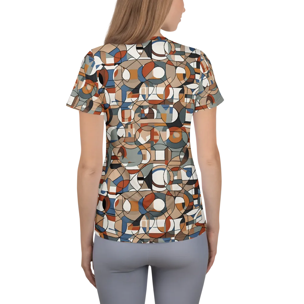 Contour Mosaic on Women's Athletic T-Shirt — Back